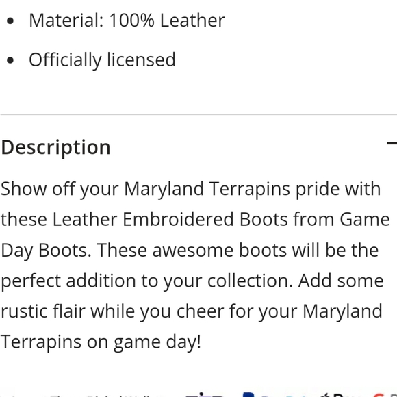 NWT Men's University of Maryland Terrapins Gameday Cowboy Boots - Picture 8 of 8